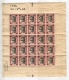 9907449 Belgium Sc 139b Sheet of 25 CV 350$