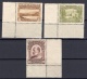 Newfoundland: 3 Mint Stamps Corner Margin Pieces