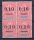 Madagascar: 1902 Mint/MNH Block of 4 Yvert 53 Both Types!