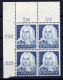 German Empire: 1935 Haendel MNH Corner Block of 4