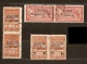 SYRIA LOT Sc 137 308 09 PAIRS AND 12 FISCAL STAMPS USED FVF
